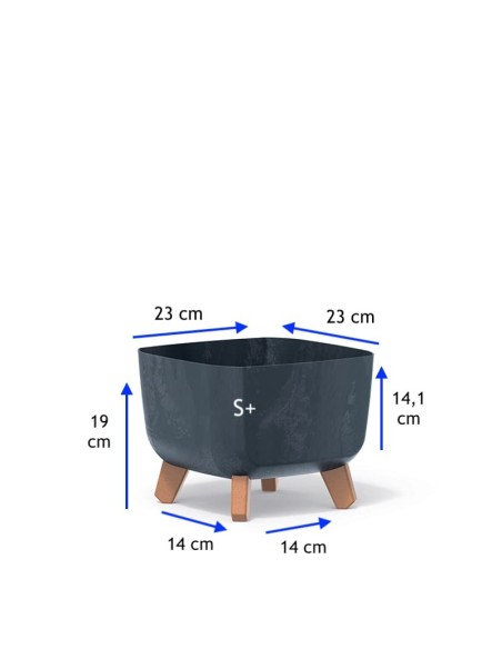 Vasque carrée sur pieds 23 × 23 × 19 cm aspect béton, 6 L – Béton anthracite | Töpferkönig