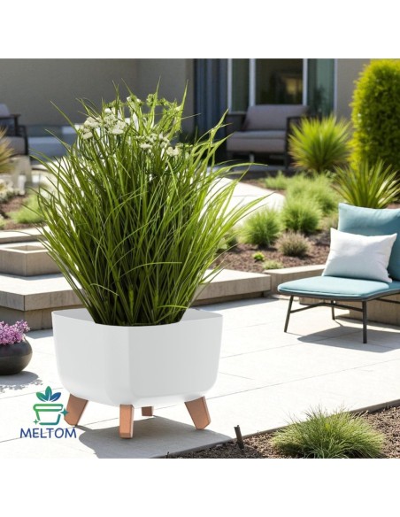 Plantenschaal vierkant op pootjes 23 × 23 × 19 cm mat, 6 L – Wit | Töpferkönig