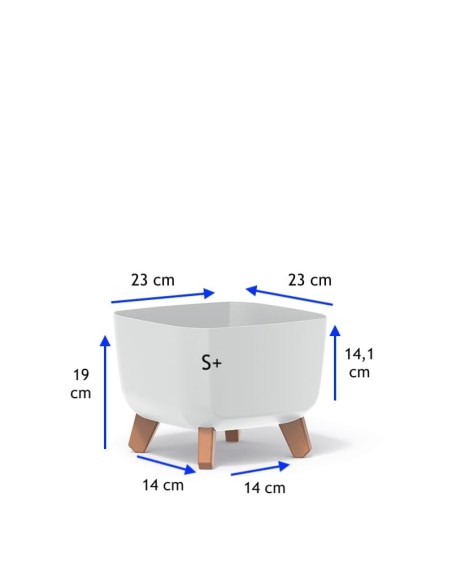Vasque carrée sur pieds 23 × 23 × 19 cm mate, 6 L – Blanc | Töpferkönig