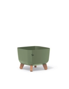 Pflanzschale eckig mit Füßen 23 × 23 × 19 cm Matt, 6 L – Grün | Töpferkönig