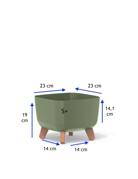 Vasque carrée sur pieds 23 × 23 × 19 cm mate, 6 L – Vert | Töpferkönig