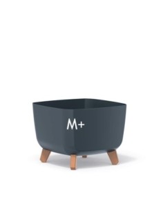 Cuenco para plantas cuadrado con patas 29 × 29 × 22 cm mate, 11 L – Antracita | Töpferkönig