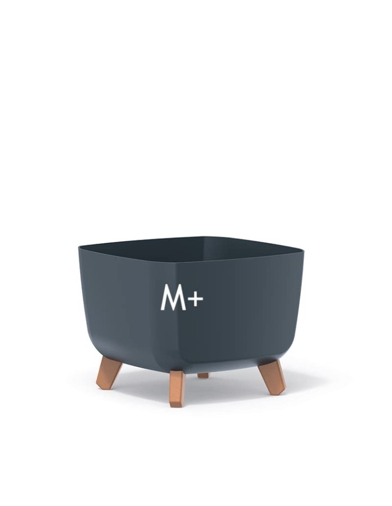 Plantenschaal vierkant op pootjes 29 × 29 × 22 cm mat, 11 L – Antraciet | Töpferkönig