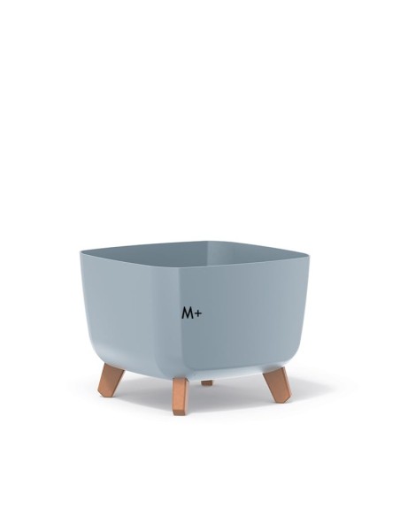 Cuenco para plantas cuadrado con patas 29 × 29 × 22 cm mate, 11 L – Gris | Töpferkönig