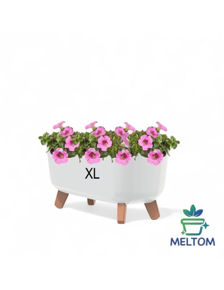 Ciotola per piante quadrata con piedini 38 × 38 × 27 cm opaca, 25 L – Bianco | Töpferkönig
