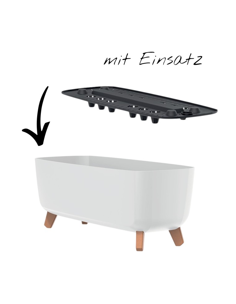 Pflanzschale eckig mit Füßen 38 × 38 × 27 cm Matt, 25 L – Weiß | Töpferkönig