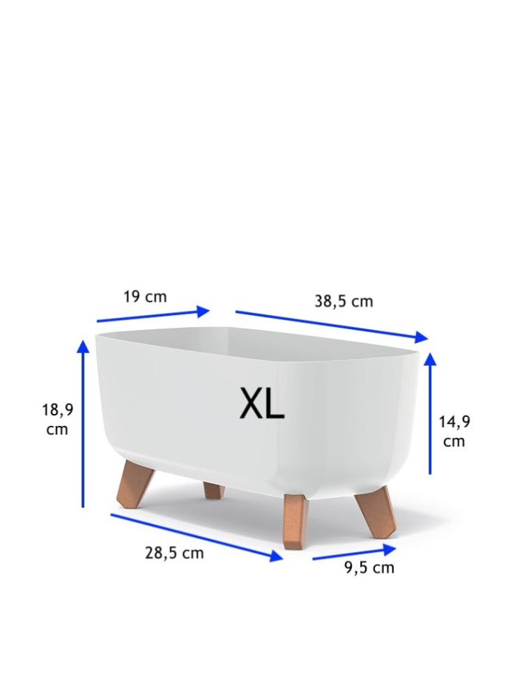 Vasque carrée sur pieds 38 × 38 × 27 cm mate, 25 L – Blanc | Töpferkönig
