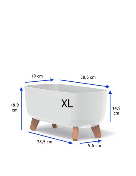 Pflanzschale eckig mit Füßen 38 × 38 × 27 cm Matt, 25 L – Weiß | Töpferkönig