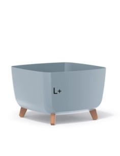 Cuenco para plantas cuadrado con patas 38 × 38 × 27 cm mate, 25 L – Gris | Töpferkönig