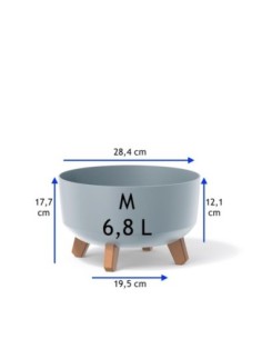 Pflanzschale rund mit Füßen Ø28 × 18 cm Matt, 6,8 L – Grau | Töpferkönig 2