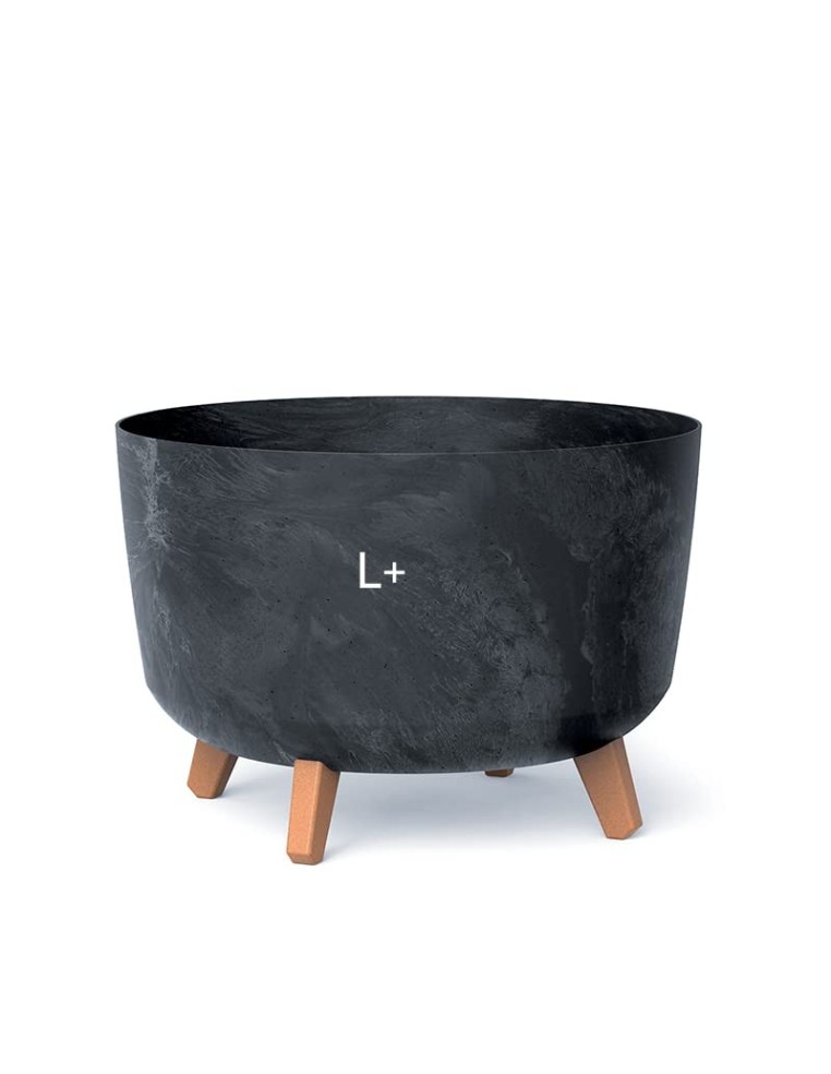 Vasque ronde sur pieds Ø39 × 27 cm aspect béton, 21,5 L – Béton anthracite | Töpferkönig