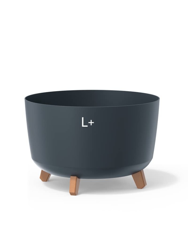 Ciotola per piante rotonda con piedini Ø39 × 27 cm opaca, 21,5 L – Antracite | Töpferkönig