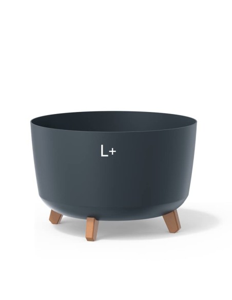 Pflanzschale rund mit Füßen Ø39 × 27 cm Matt, 21,5 L – Anthrazit | Töpferkönig