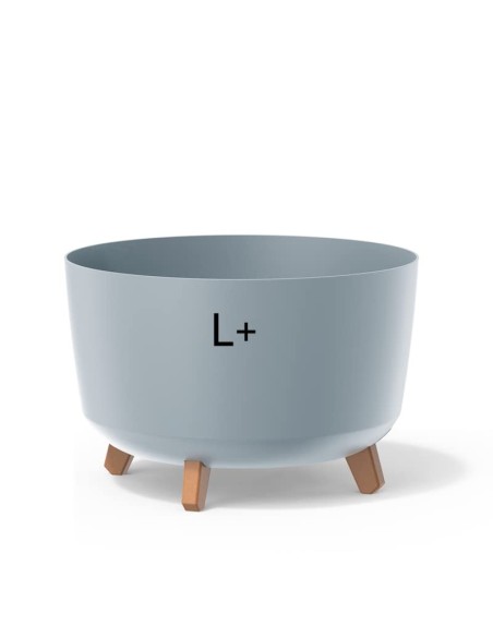Pflanzschale rund mit Füßen Ø39 × 27 cm Matt, 21,5 L – Grau | Töpferkönig