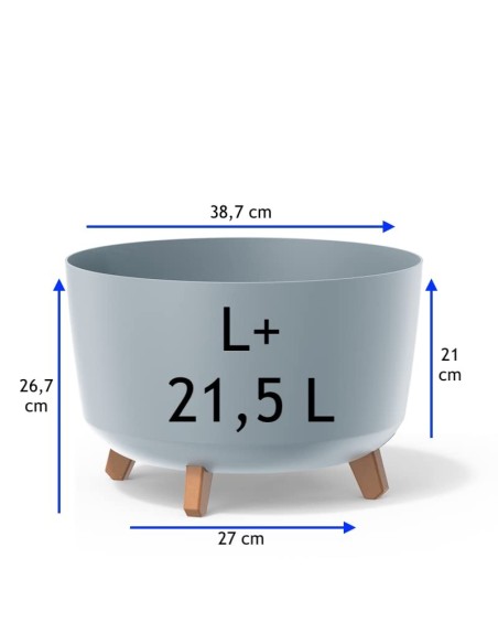 Vasque ronde sur pieds Ø39 × 27 cm mate, 21,5 L – Gris | Töpferkönig
