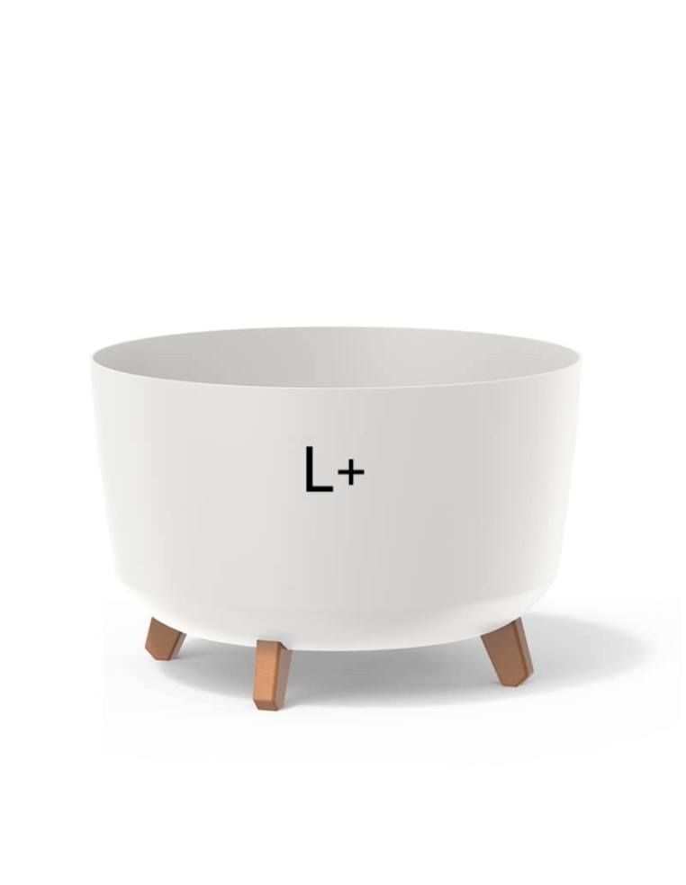 Cuenco para plantas redondo con patas Ø39 × 27 cm mate, 21,5 L – Blanco | Töpferkönig