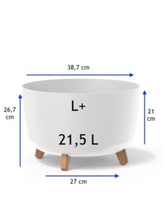 Ciotola per piante rotonda con piedini Ø39 × 27 cm opaca, 21,5 L – Bianco | Töpferkönig 2