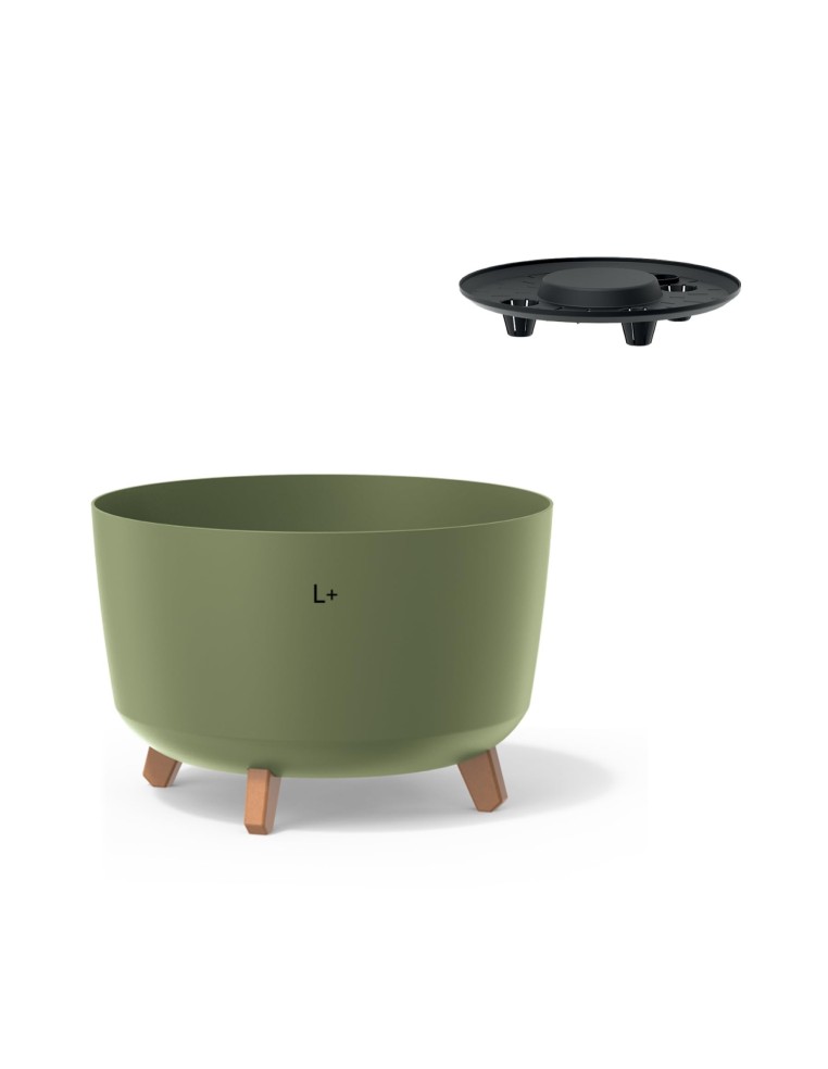 Vasque ronde sur pieds Ø39 × 27 cm mate, 21,5 L – Vert | Töpferkönig