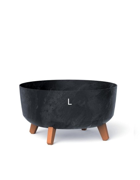 Plantenschaal rond op pootjes Ø38 × 21 cm betonlook, 14,3 L – Betonantraciet | Töpferkönig