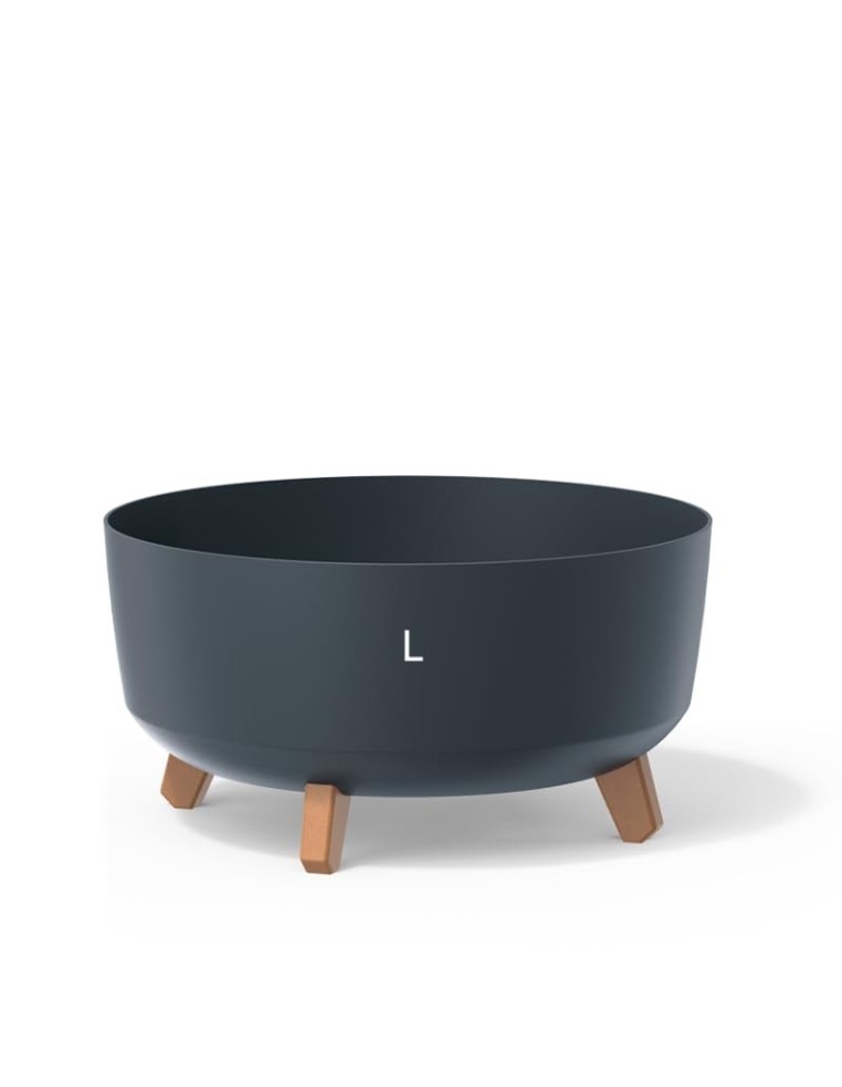 Vasque ronde sur pieds Ø38 × 21 cm mate, 14,3 L – Anthracite | Töpferkönig