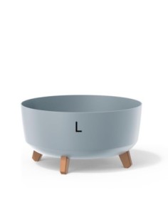 Pflanzschale rund mit Füßen Ø38 × 21 cm Matt, 14,3 L – Grau | Töpferkönig