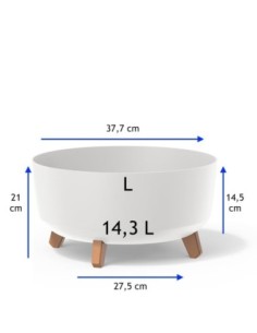 Pflanzschale rund mit Füßen Ø38 × 21 cm Matt, 14,3 L – Weiß | Töpferkönig 2