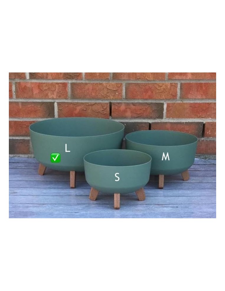 Vasque ronde sur pieds Ø38 × 21 cm mate, 14,3 L – Vert | Töpferkönig