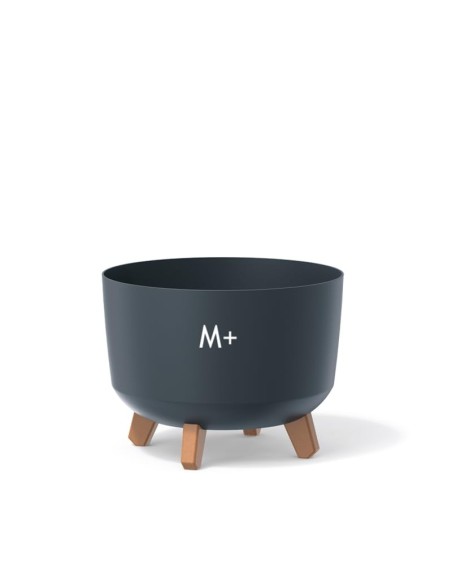 Cuenco para plantas redondo con patas Ø29 × 22 cm mate, 9,8 L – Antracita | Töpferkönig