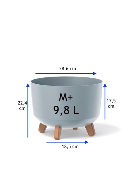 Plantenschaal rond op pootjes Ø29 × 22 cm mat, 9,8 L – Grijs | Töpferkönig