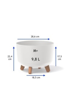 Pflanzschale rund mit Füßen Ø29 × 22 cm Matt, 9,8 L – Weiß | Töpferkönig 2