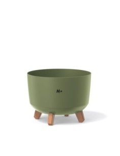Plantenschaal rond op pootjes Ø29 × 22 cm mat, 9,8 L – Groen | Töpferkönig