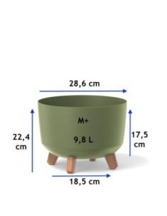 Vasque ronde sur pieds Ø29 × 22 cm mate, 9,8 L – Vert | Töpferkönig 2