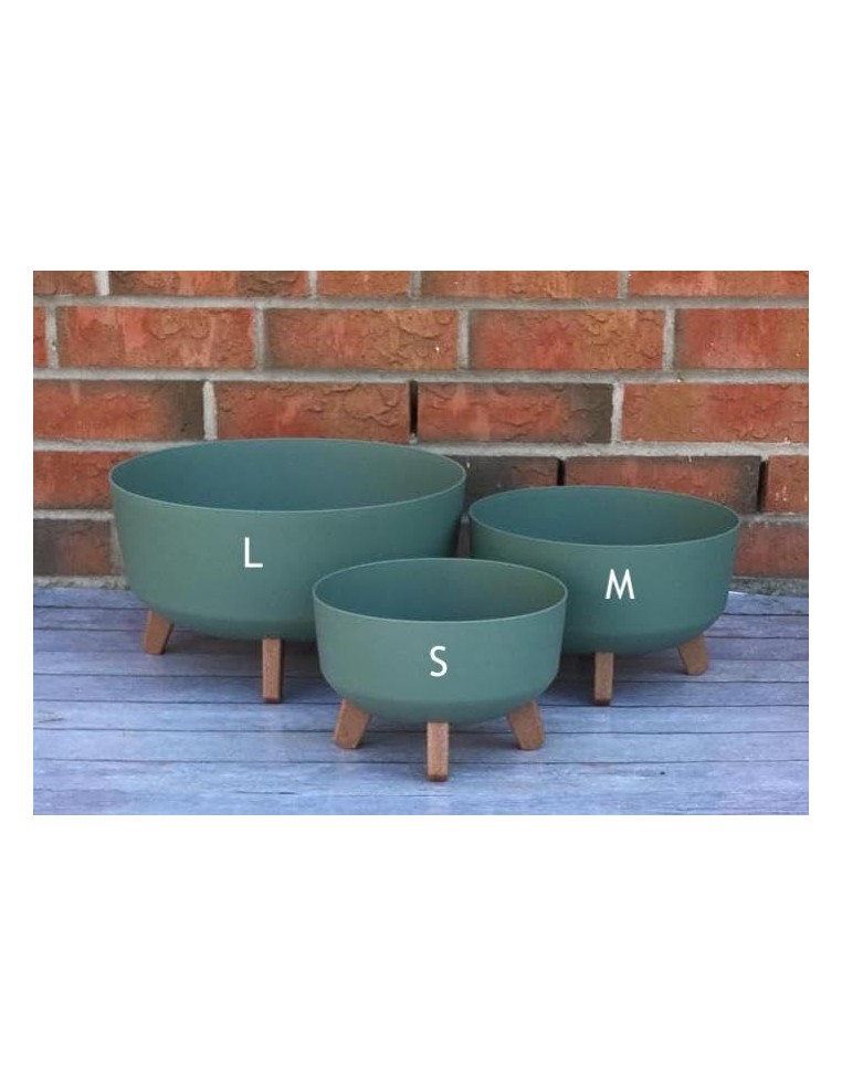 Vasque ronde sur pieds Ø28 × 18 cm mate, 6,8 L – Vert | Töpferkönig