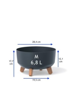 Ciotola per piante rotonda con piedini Ø28 × 18 cm opaca, 6,8 L – Antracite | Töpferkönig 2