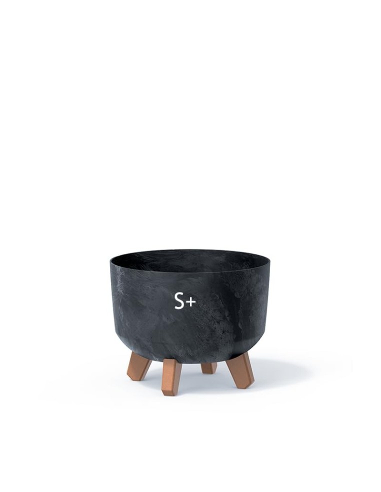Vasque ronde sur pieds Ø24 × 19 cm aspect béton, 5,1 L – Béton anthracite | Töpferkönig