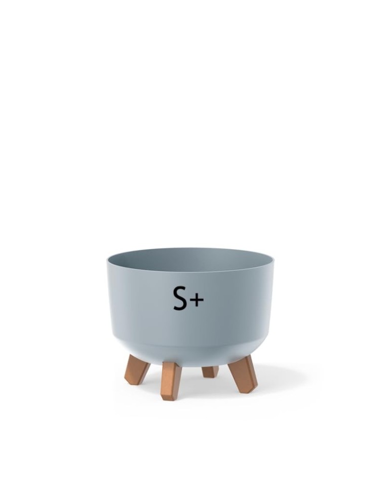 Cuenco para plantas redondo con patas Ø24 × 19 cm mate, 5,1 L – Gris | Töpferkönig