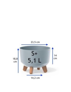Ciotola per piante rotonda con piedini Ø24 × 19 cm opaca, 5,1 L – Grigio | Töpferkönig 2