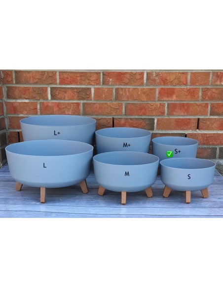 Vasque ronde sur pieds Ø24 × 19 cm mate, 5,1 L – Gris | Töpferkönig