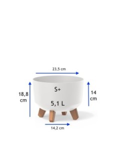 Vasque ronde sur pieds Ø24 × 19 cm mate, 5,1 L – Blanc | Töpferkönig 2