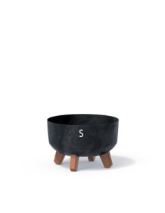 Cuenco para plantas redondo con patas Ø23 × 16 cm efecto hormigón, 3,8 L – Antracita hormigón | Töpferkönig
