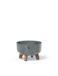 Cuenco para plantas redondo con patas Ø23 × 16 cm efecto hormigón, 3,8 L – Gris hormigón | Töpferkönig