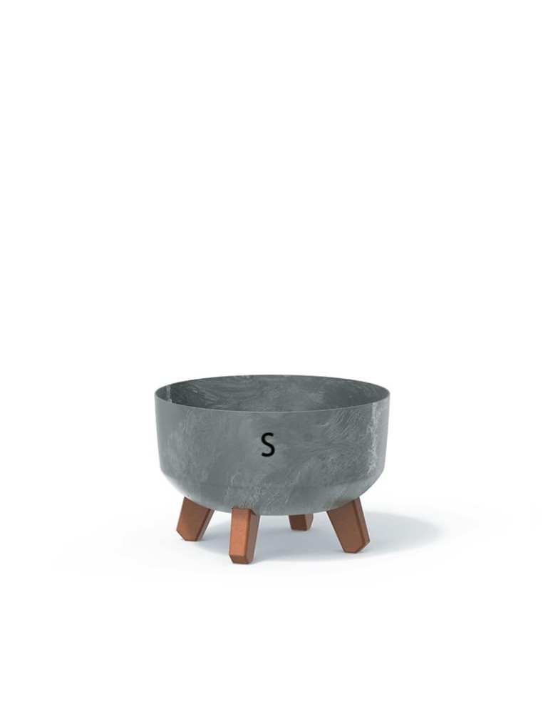 Vasque ronde sur pieds Ø23 × 16 cm aspect béton, 3,8 L – Béton gris | Töpferkönig