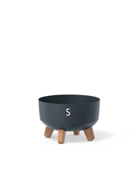 Pflanzschale rund mit Füßen Ø23 × 16 cm Matt, 3,8 L – Anthrazit | Töpferkönig