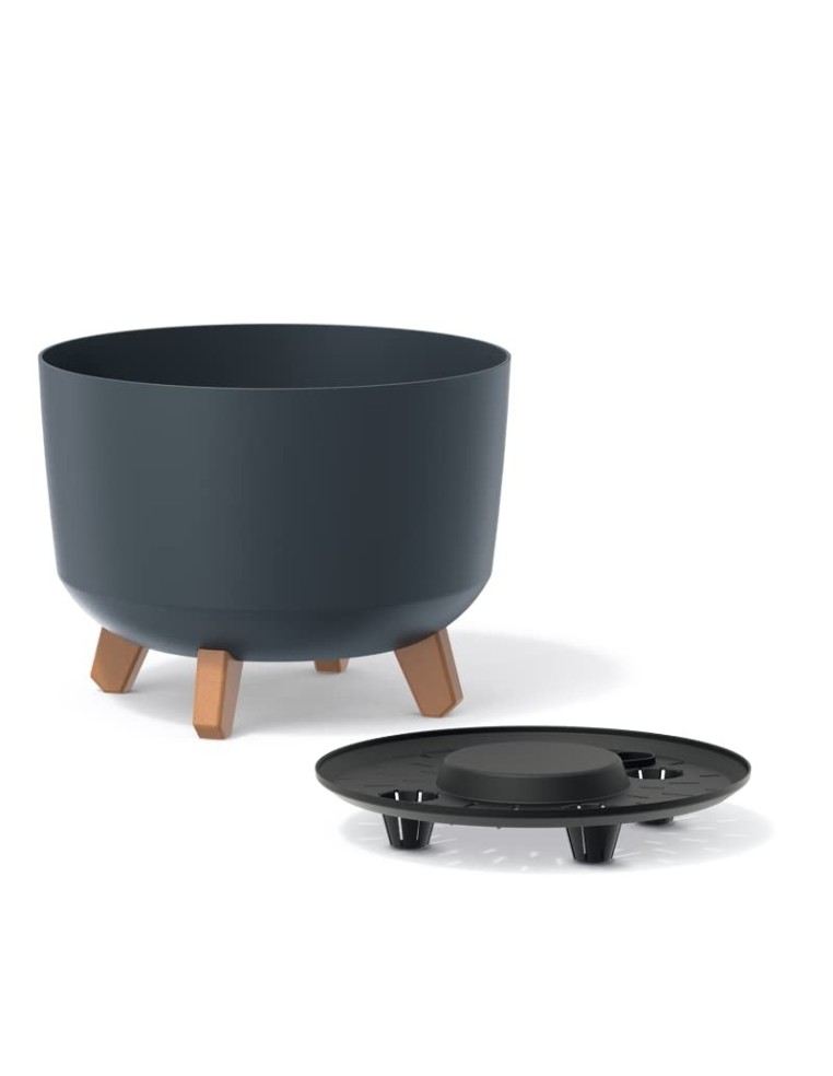 Cuenco para plantas redondo con patas Ø23 × 16 cm mate, 3,8 L – Antracita | Töpferkönig