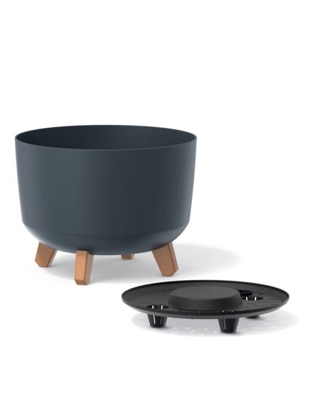 Cuenco para plantas redondo con patas Ø23 × 16 cm mate, 3,8 L – Antracita | Töpferkönig