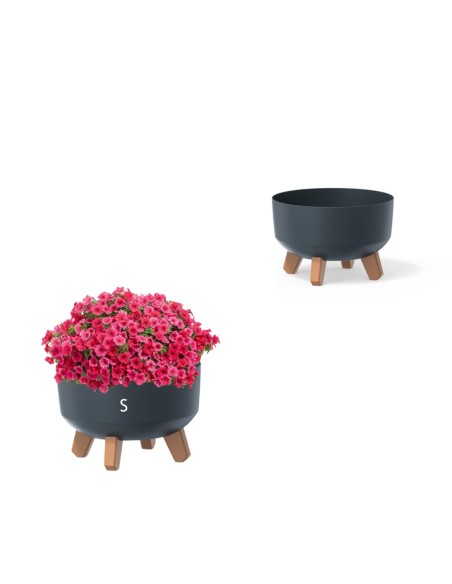 Vasque ronde sur pieds Ø23 × 16 cm mate, 3,8 L – Anthracite | Töpferkönig