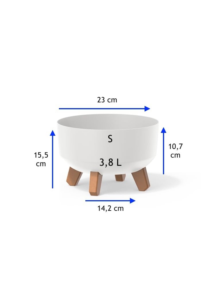 Plantenschaal rond op pootjes Ø23 × 16 cm mat, 3,8 L – Wit | Töpferkönig