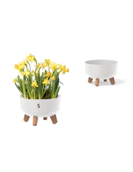 Pflanzschale rund mit Füßen Ø23 × 16 cm Matt, 3,8 L – Weiß | Töpferkönig