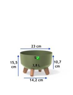 Plantenschaal rond op pootjes Ø23 × 16 cm mat, 3,8 L – Groen | Töpferkönig 2