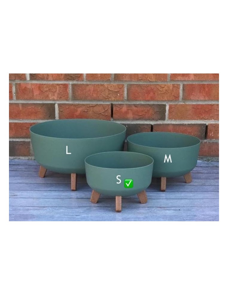Plantenschaal rond op pootjes Ø23 × 16 cm mat, 3,8 L – Groen | Töpferkönig